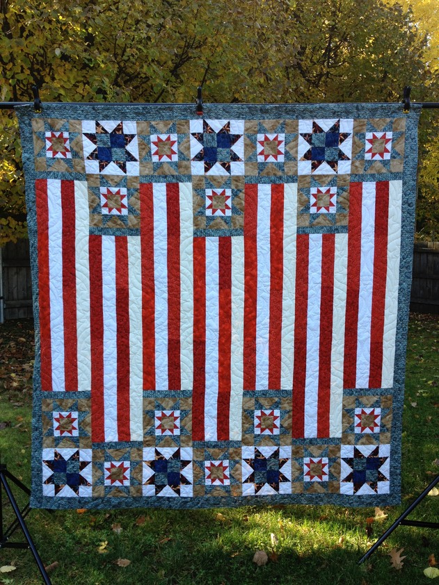 Stars and stripes raffle quilt