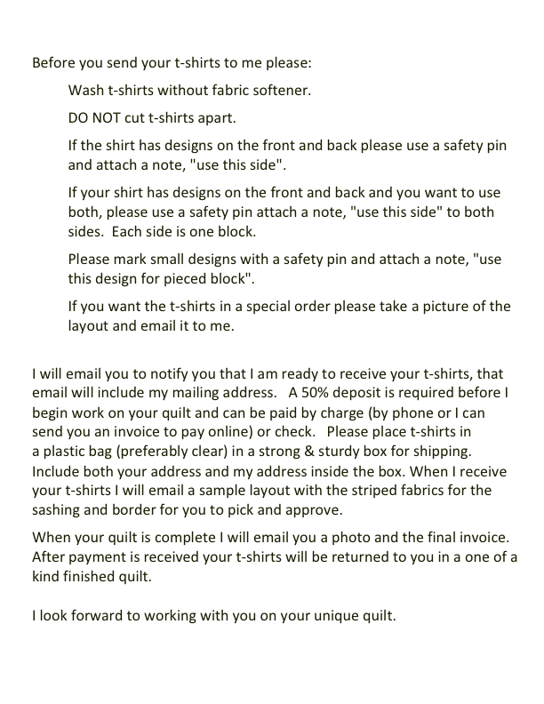 T-Shirt Quilt Information Website Page 2